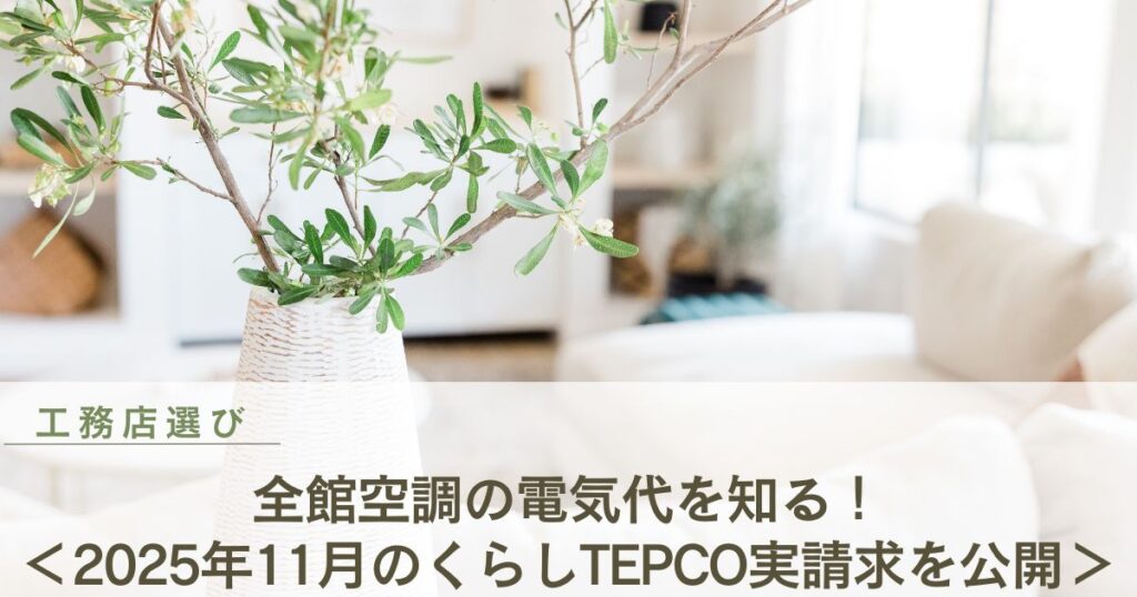 全館空調の電気代を知る！＜2025年11月のくらしTEPCO実請求を公開＞